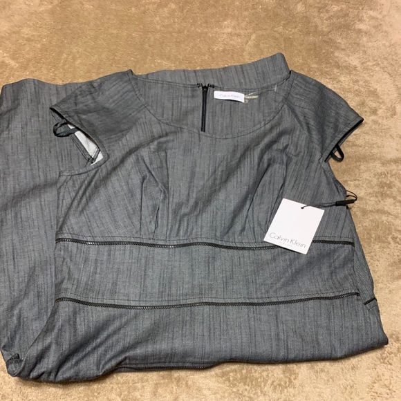 CALVIN KLEIN GREY DENIM DRESS NEW - Picture 3 of 6
